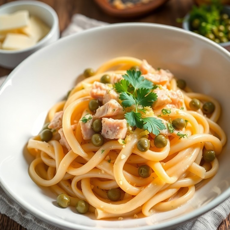 Mediterrane Penne mit Thunfisch und Kapern