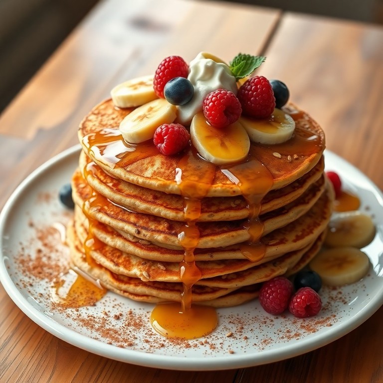 Bananen-Haferflocken-Pancakes mit Zimt