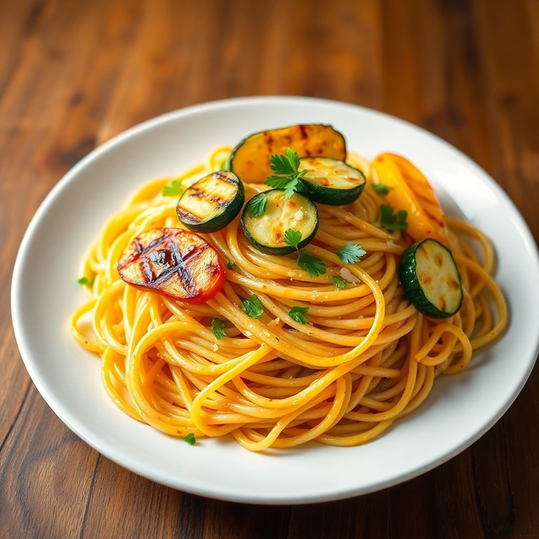 Pasta Zucchini e Peperoni Grigliati