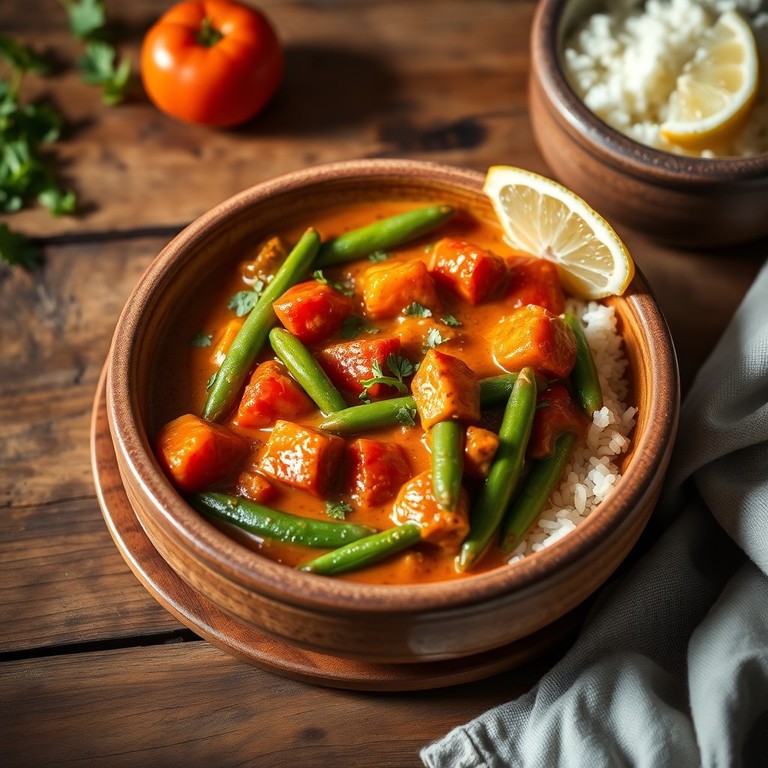 Mediterrane Sperziebonen en Tomatencurry