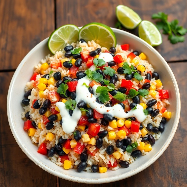 Mexikanischer Reissalat mit Bohnen und Mais
