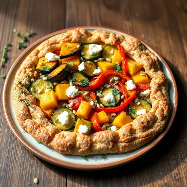 Tarte aux légumes rôtis et pâte à base de farine complète