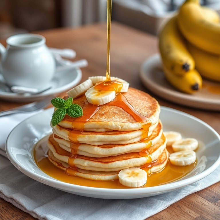 Panqueques de harina, leche y plátano