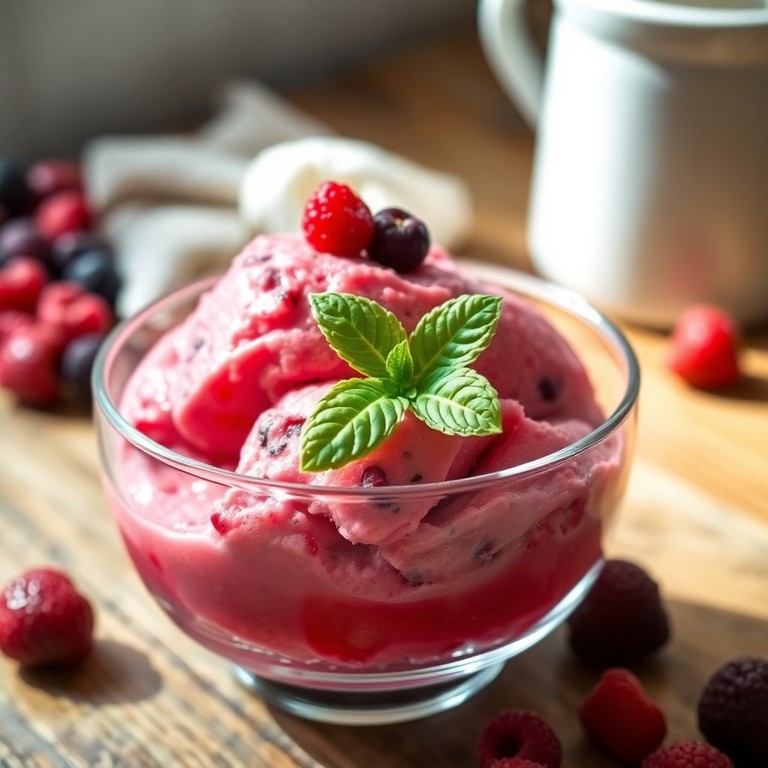 Sorbet Protéiné aux Fruits Rouges et Fromage Blanc