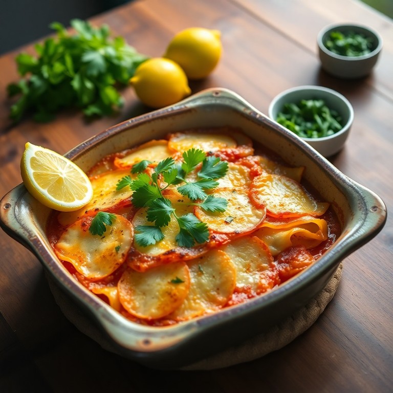 Gratinado de Lasanha com Batata e Aromas Orientais