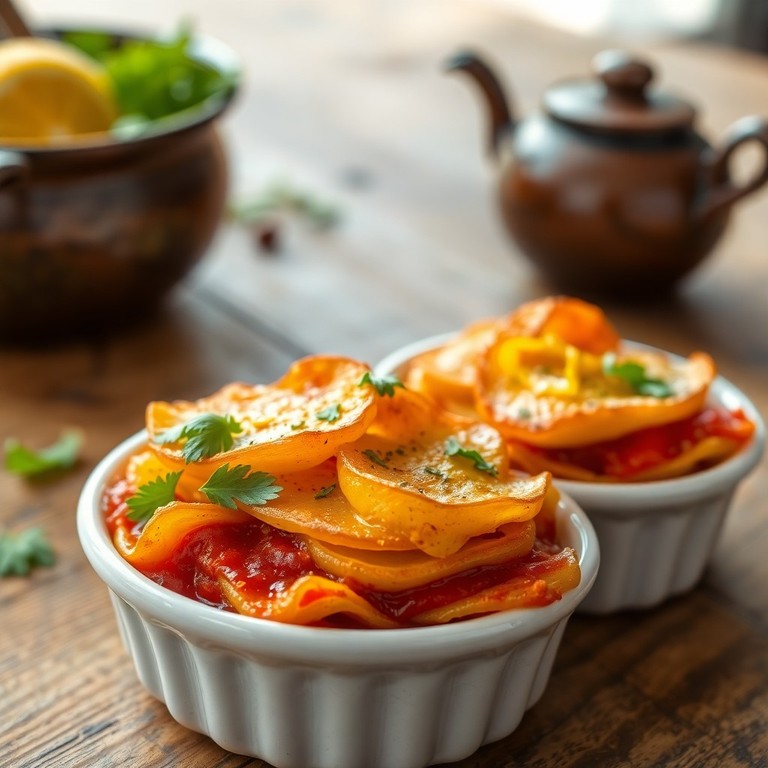 Mini Lasanha de Batata com Coentro e Limão