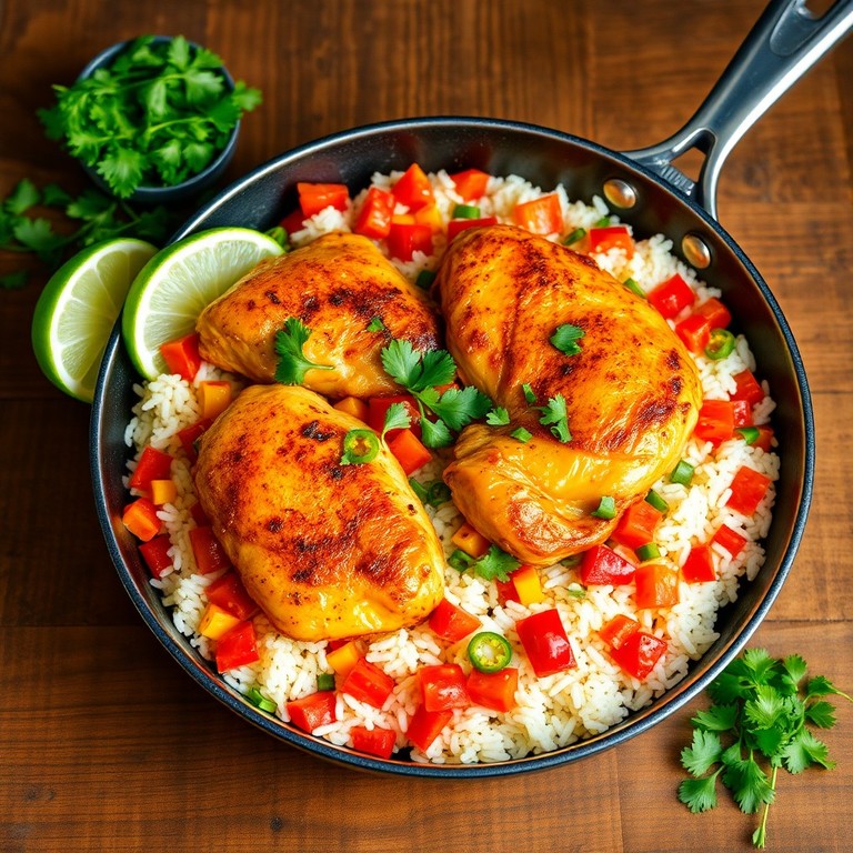 Spicy Chicken and Rice Skillet