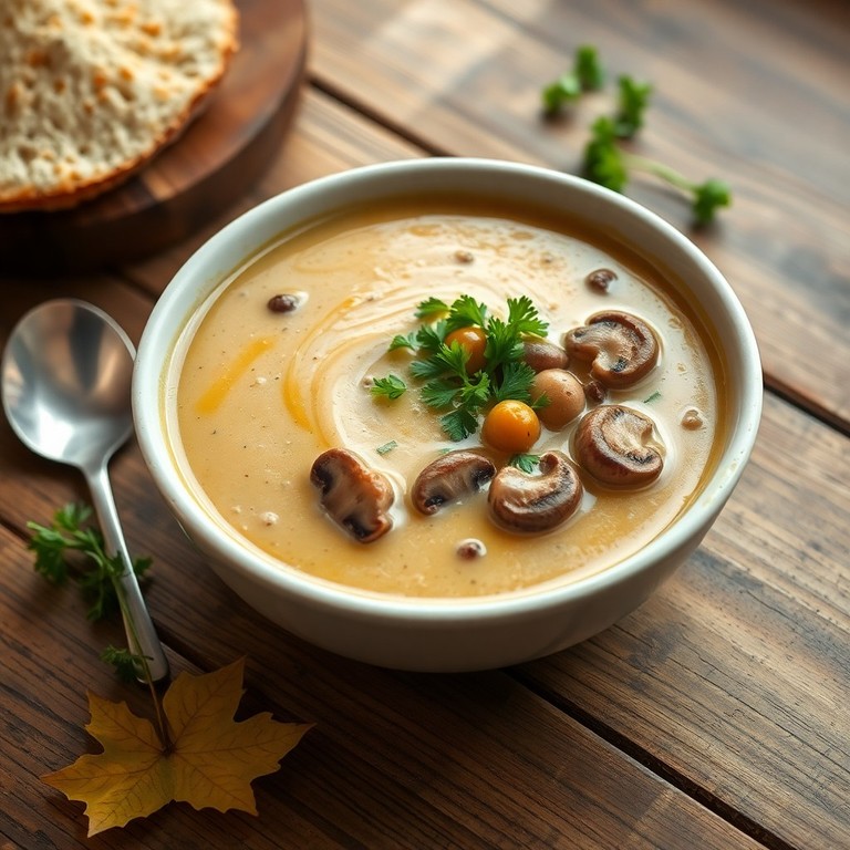Soupe Crémeuse aux Champignons et Céleri