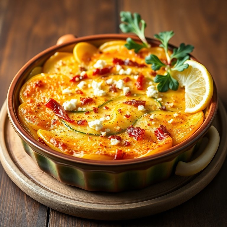 Gratin de courgettes et patates à la sauce à l'oseille