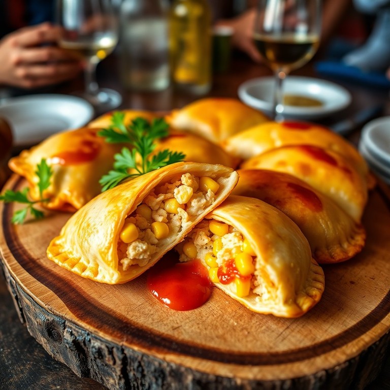 Empanadas de Frango com Requeijão e Milho