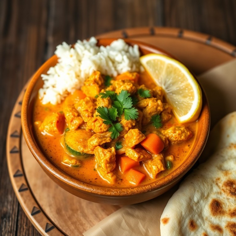 Curry de Pollo al Estilo Indio con Verduras