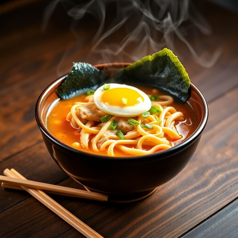Ramen Clásico con Pollo y Huevo Poché