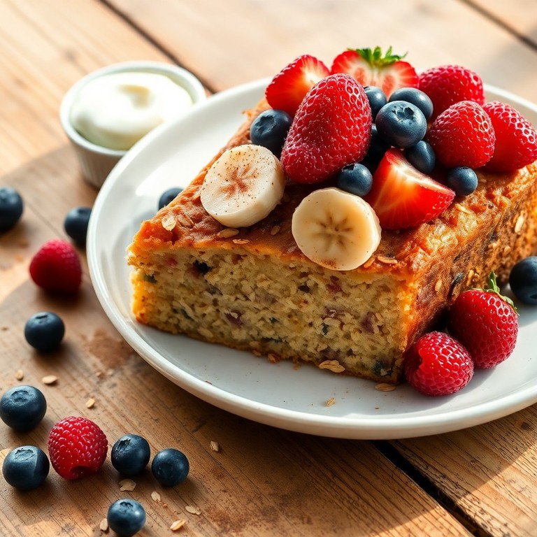 Torta de Avena y Huevo con Frutas