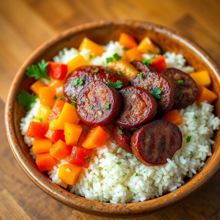Arroz à Grega com Calabresa e Legumes