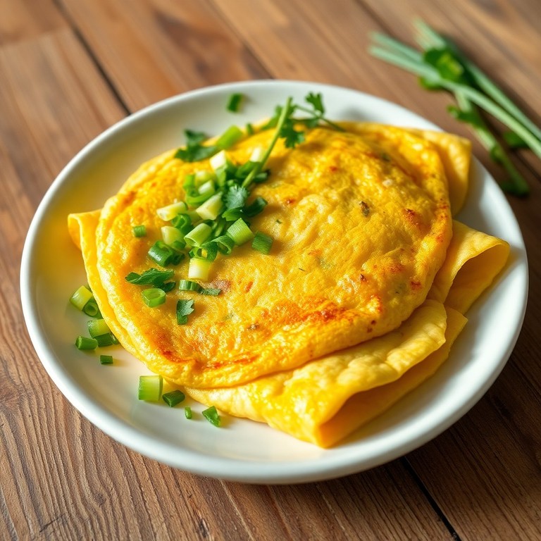 Scallion Omelette with Fresh Herbs