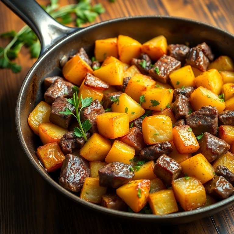 Wagyu Beef and Potato Hash with Olive Oil Drizzle