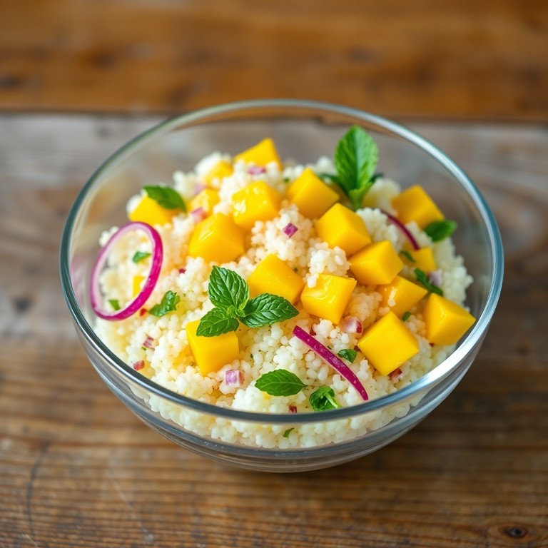 Salada de Quinoa com Manga e Hortelã