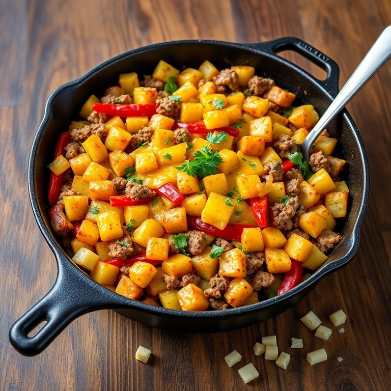 Turkey and Potato Hash with Cheesy Topping