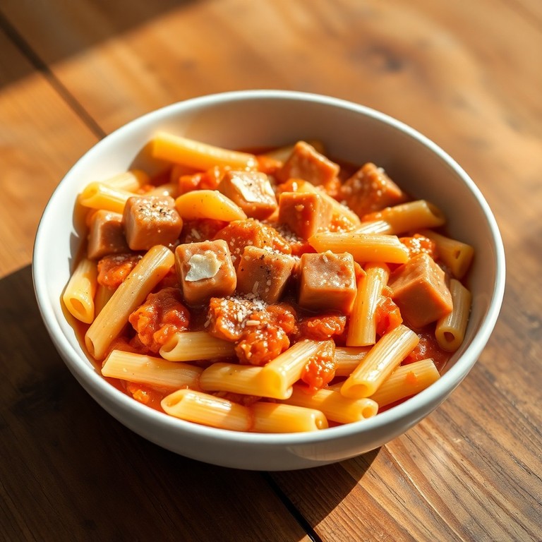 Macarrão Cremoso com Mortadela