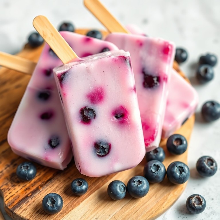 Sucette glacée aux bleuets et lait évaporé façon crémeuse