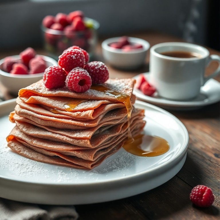 Crêpes de Almendra y Cacao para Desayuno Europeo