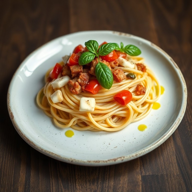 Spaghetti à la Carbonara de Tomates et Lardons