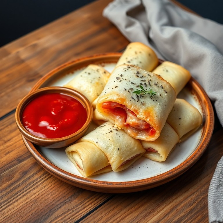 Rolinhos de Presunto e Queijo ao Forno
