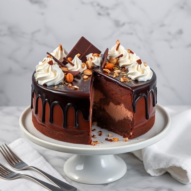 Laktosefreie Schokoladen-Eissplittertorte mit Nuss-Crunch (für 8 Personen)