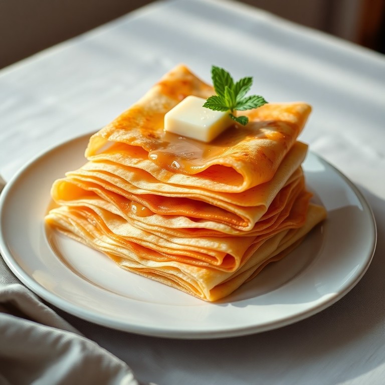 Crepes Recheados com Doce de Leite e Manteiga