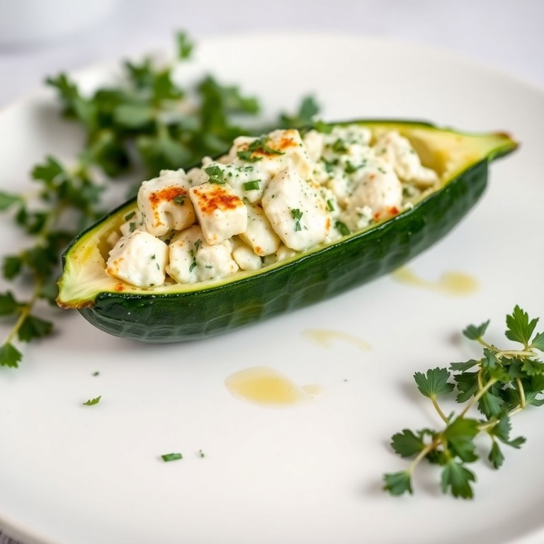 Gefüllte Zucchini mit Feta und Kräutern