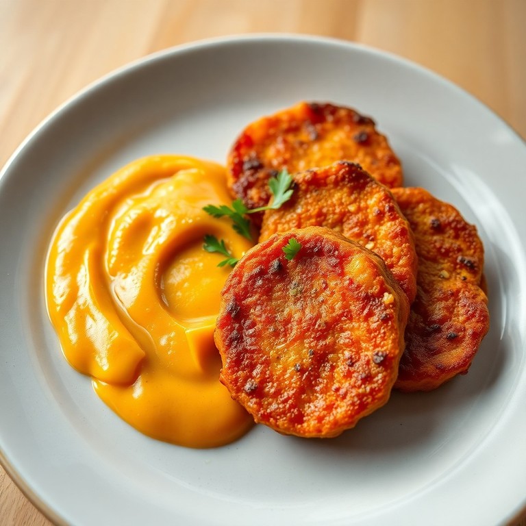 Milanesa al Horno con Puré de Batatas