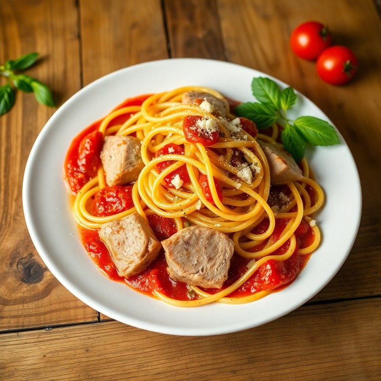 Spaghetti au lapin et sauce tomate express