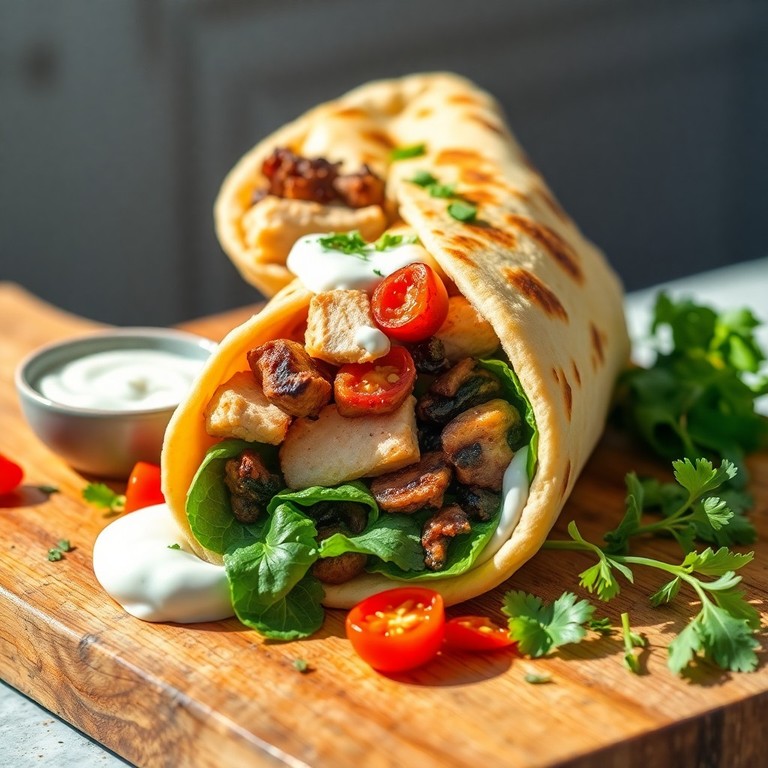 Mediterranean Chicken & Mushroom Wraps