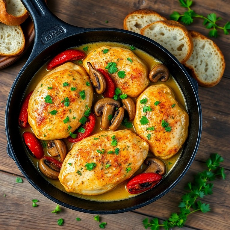 Sun-Dried Tomato & Mushroom Chicken Skillet