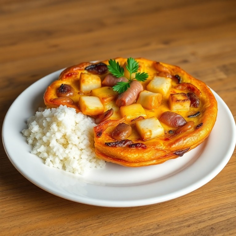 Tortilla Española con toque de jamón y queso