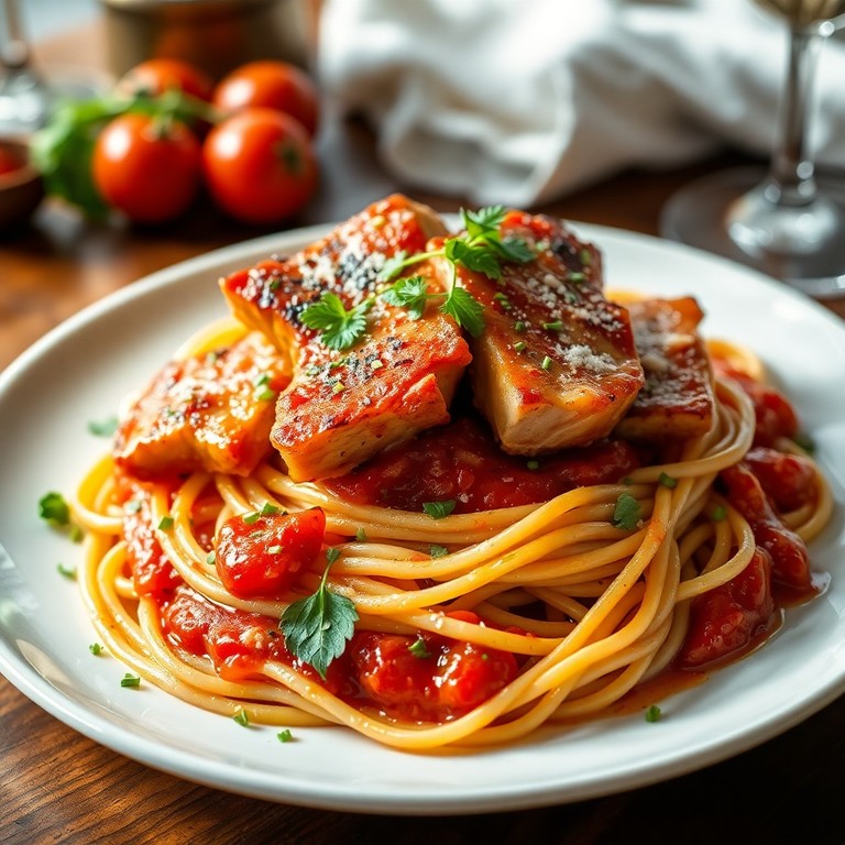 Sauté de Porc aux Épices et Spaghetti aux Herbes 1piment