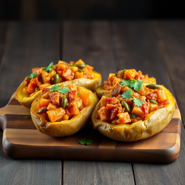 Wheat Flour and Onion Stuffed Baked Potatoes