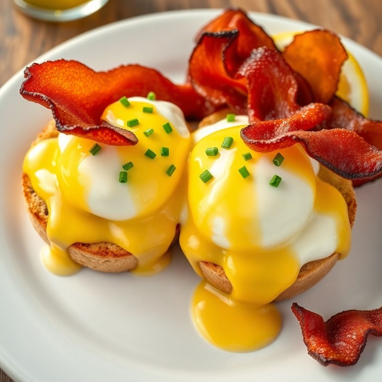 Classic Eggs Benedict with Crispy Bacon