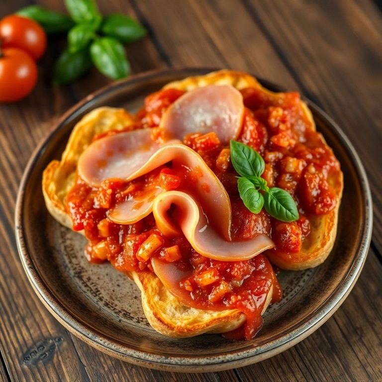 Pain Perdu Salé au Jambon et Sauce Tomate