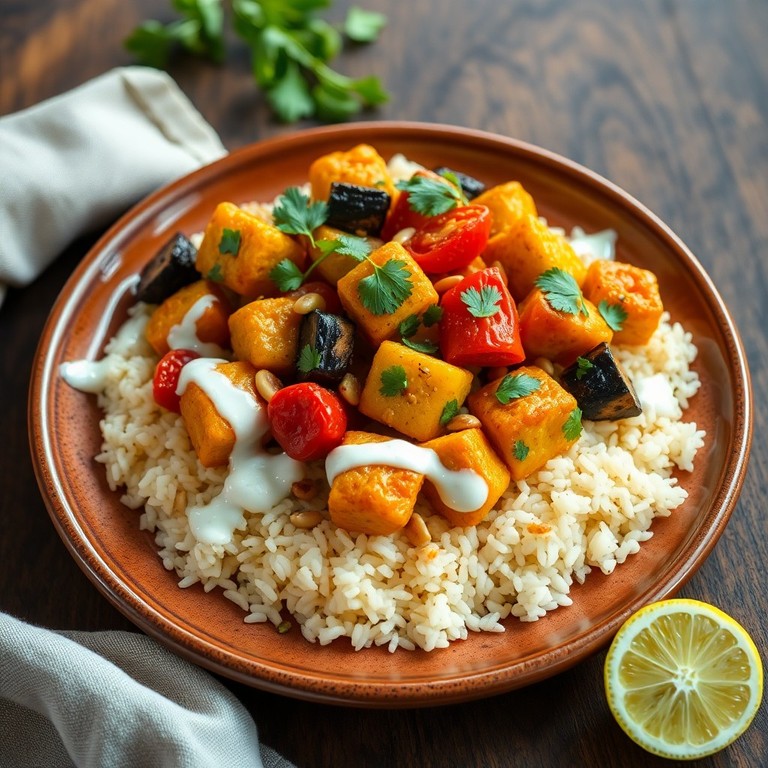 Arroz Basmati con Pollo al Curry al Estilo Mediterráneo