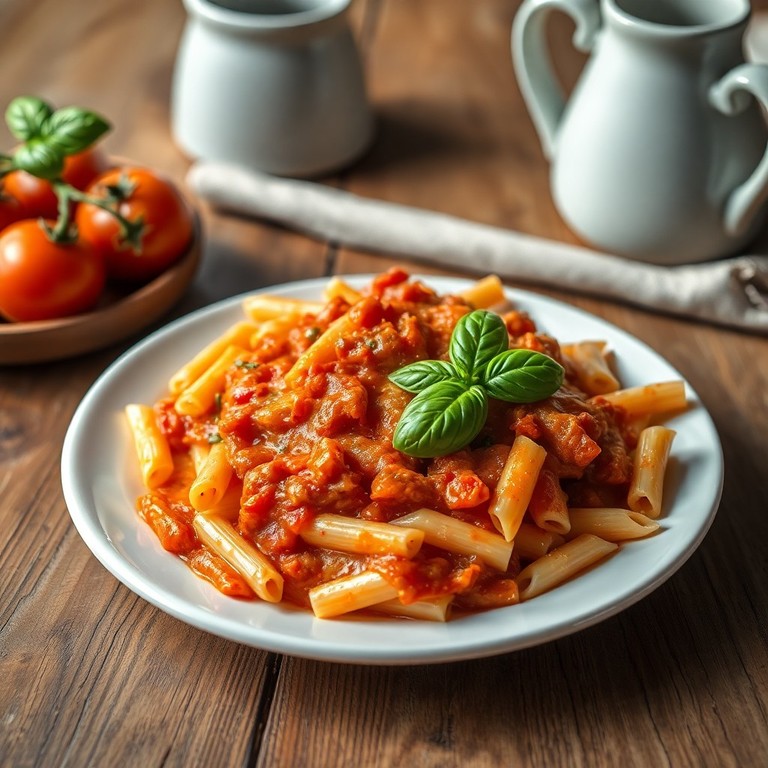 Macarrão Cremoso com Manteiga e Molho de Tomate