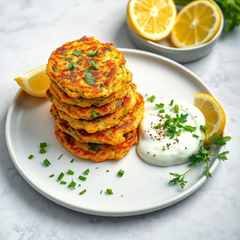 Knusprige Zucchini-Puffer mit frischen Kräutern