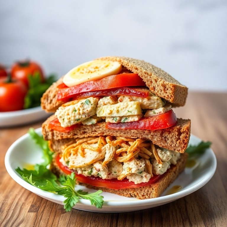 Sándwich Triple de Sabores Mediterráneos