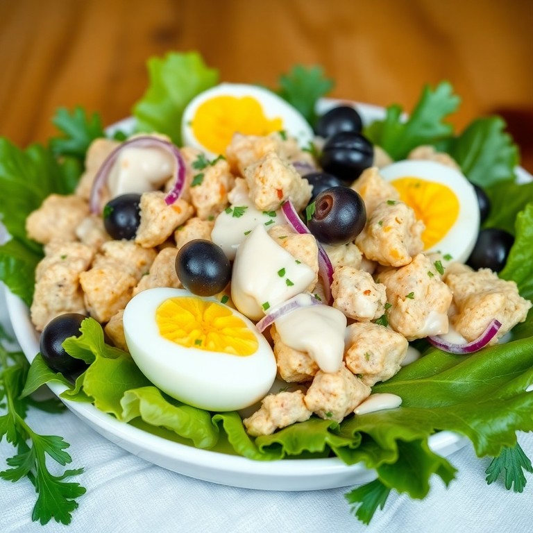 Ensalada de Huevo, Atún y Mayonesa al Estilo Mediterráneo