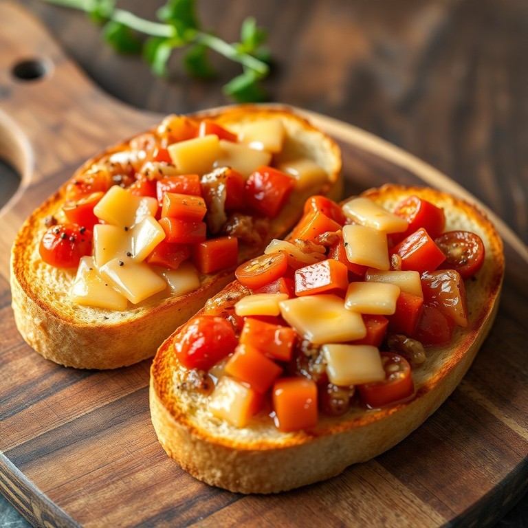 Tomato and Onion Cheese Toast