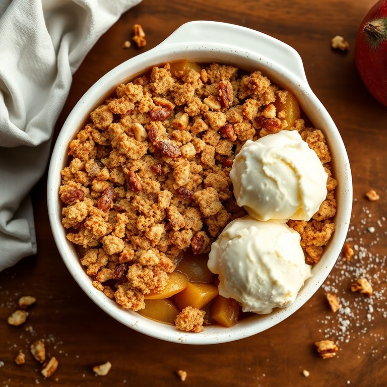 Apfel-Crumble mit Zimt und Nüssen