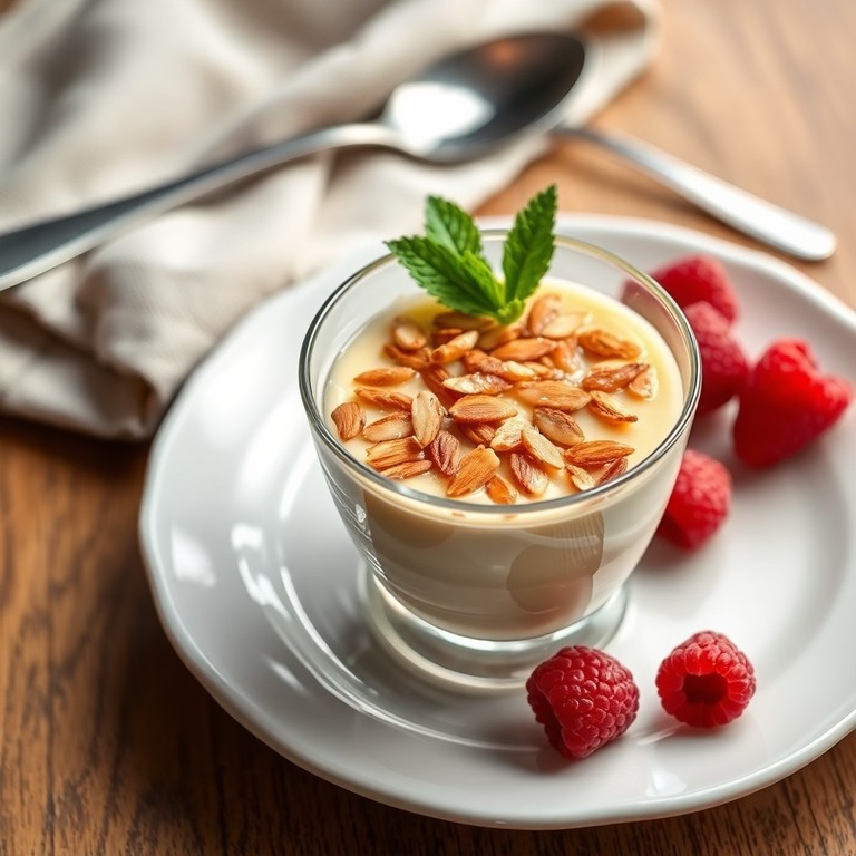Amaretto-Pudding mit Mandelkruste