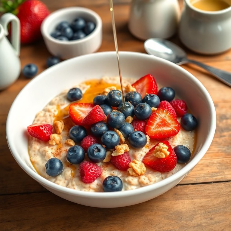 Овсянка с ягодами и орехами