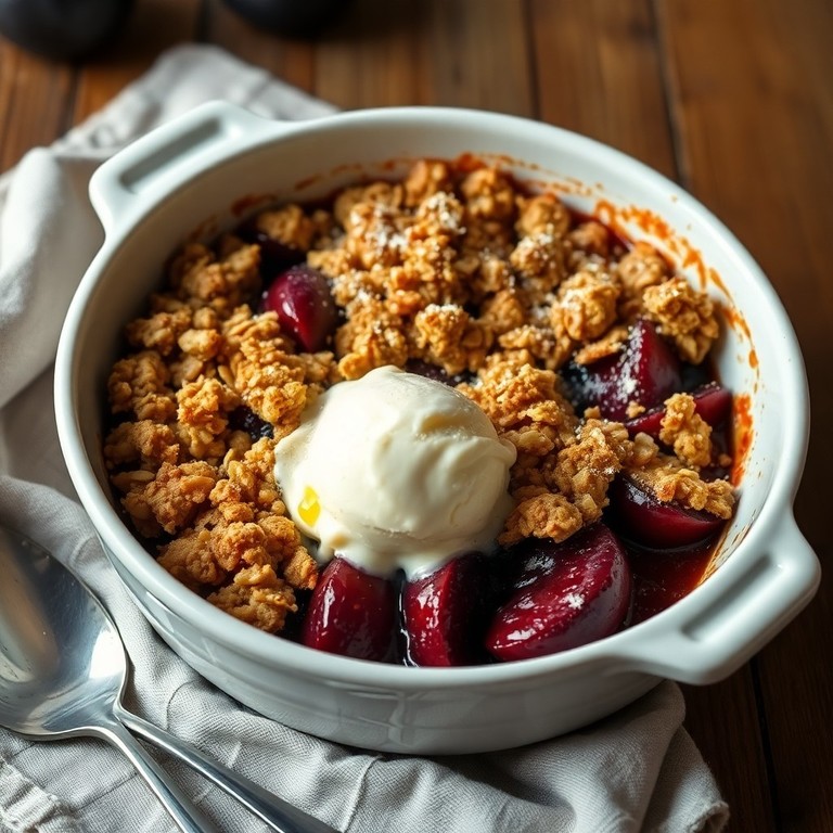 Pflaumen-Crumble mit Haferflocken