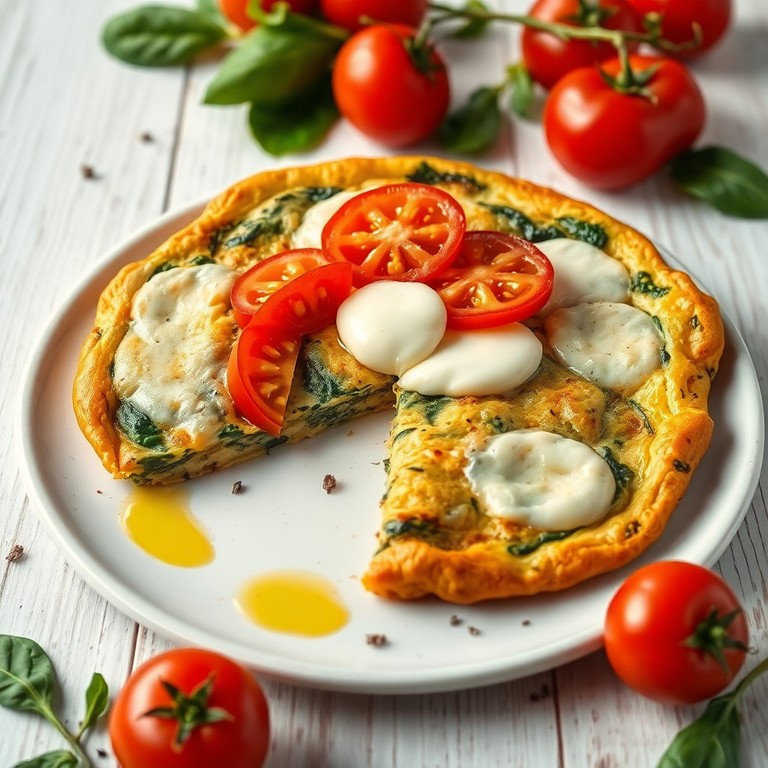 Tortilla de espinaca con queso y jitomate al horno